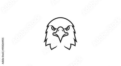 Eagle Head Illustration Simple Line Art Design.