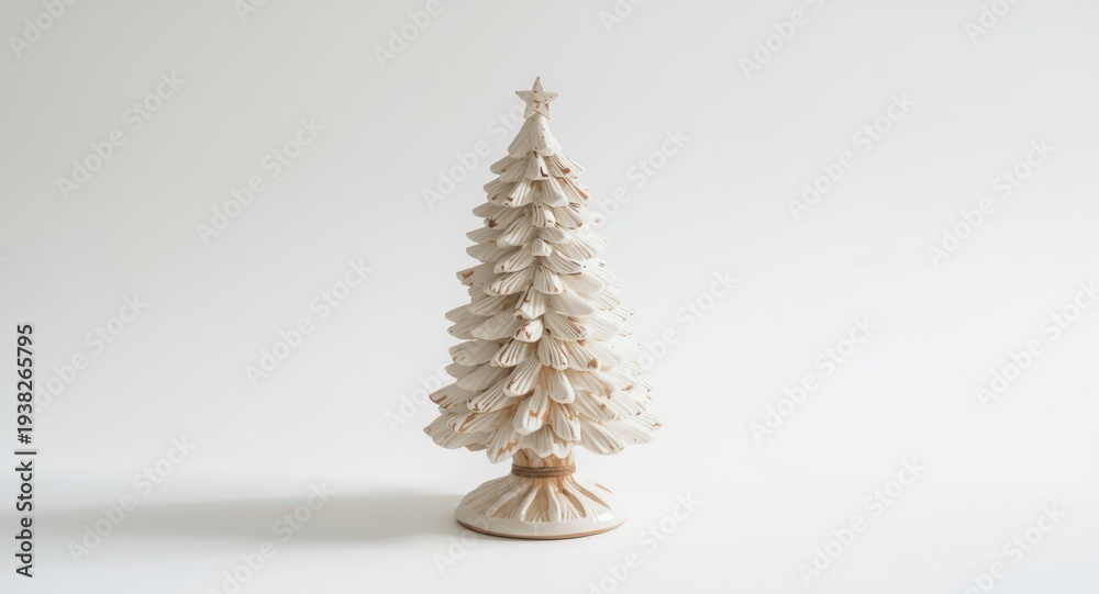 Obraz premium decorative ceramic tree on white studio background with festive setting