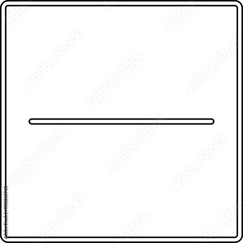 Minimal thin line minus icon in square. Outline remove button symbol for user interface, web and mobile design