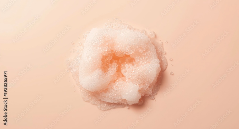 Fototapeta premium Close up of soap lather with bubbles and foamy texture on light background