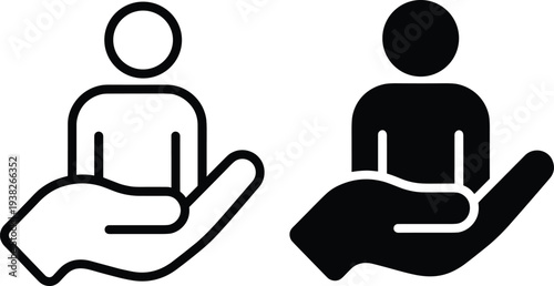 Business illustration of a man and woman sitting at an office desk with a laptop and chair design shown as a 3d vector icon symbol of people working