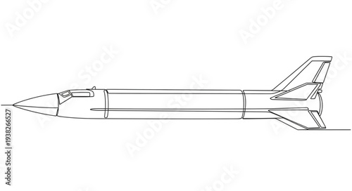 Simple Line Drawing of Space Shuttle.