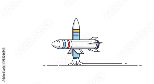 Simple Line Drawing of Space Shuttle.