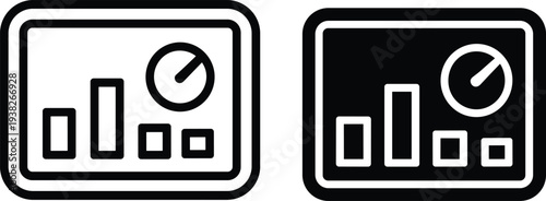 Set of web icons featuring a vector illustration of an audio cassette player and music player symbol design for mobile phone screen technology