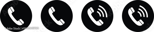 Set of Phone Icons with Signal and Wireless Indicators for Communication and Connectivity Design