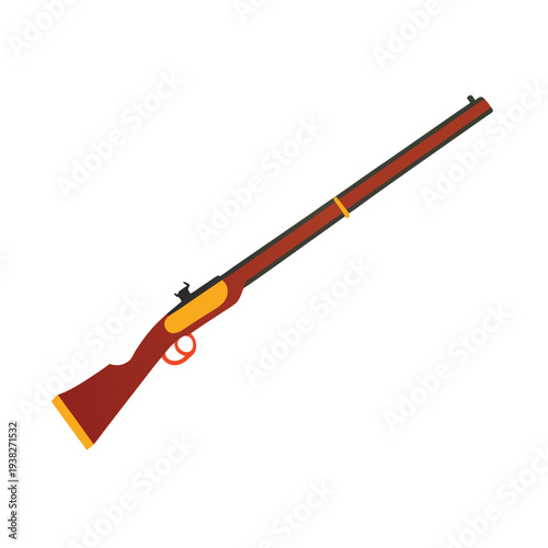 Editable Scalable Vector Illustration of American Civil War Springfield Muzzle Loader Musket Cartoon Clipart Line Art Design