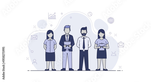 Group of Business Professionals Standing Together.