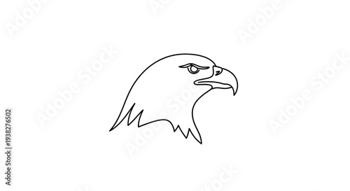 Eagle Head Profile View Closeup.