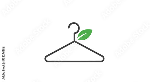eco friendly clothing hanger with leaf.