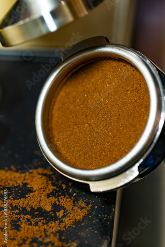 Wallpaper Mural 
Coffee Shop Details with Espresso, Cappuccino, Coffee Beans and French Press Brewing Equipment
 Torontodigital.ca