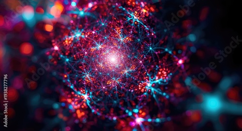 Colorful fractal light patterns created for creative digital graphics