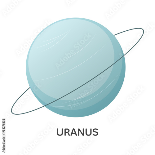 Uranus planet vector illustration. Solar system space object