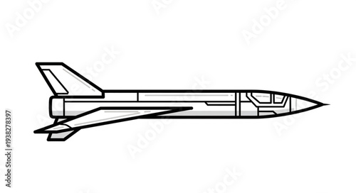 Supersonic Jet Aircraft Illustration.