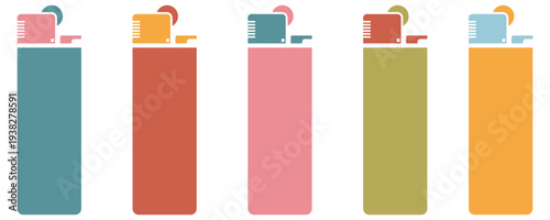 Lighter icon vector set, colorful lighter icons vector in trendy flat style illustration isolated on white background.