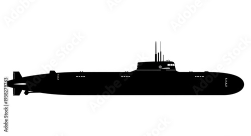 Submarine Silhouette Underwater Vessel Navy.