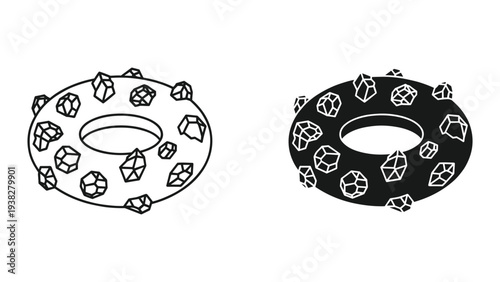 Ring Object Crystal Elements Geometric Abstract Symbol