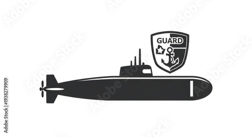 Submarine Silhouette with Guard Crest.