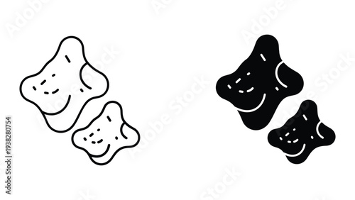 Nuggets Food Icons Set Commercial Graphic