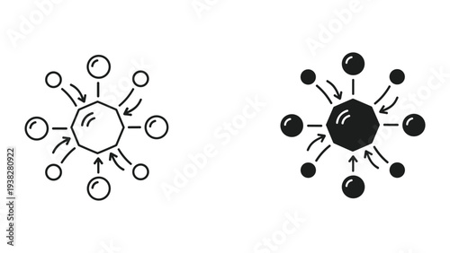 Network Hub Data Flow Icon Business Concept