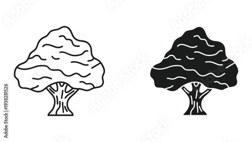 Tree Silhouette Vector Graphic Element Business Growth Concept