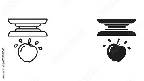 Apple Scale Food Measurement Concept Commercial Icon