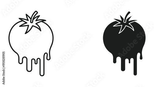 Tomato Melting Drip Vector Graphic Icon