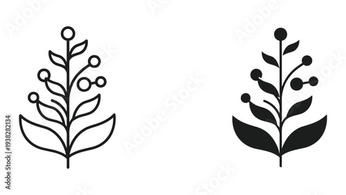 Branching Plant Icon Graphic Element Growth