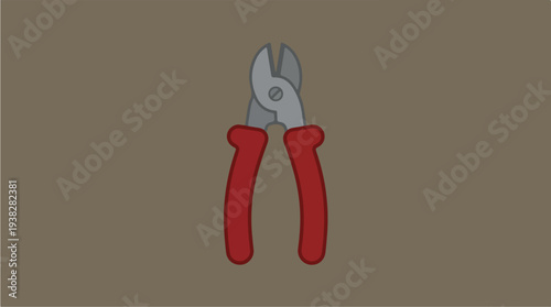 Illustration of a pair of redhandled bolt cutters.