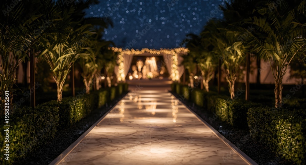 Fototapeta premium VIP-exclusive illuminated glowing path at event