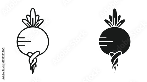 Radish Icon Vegetable Food Element For Design
