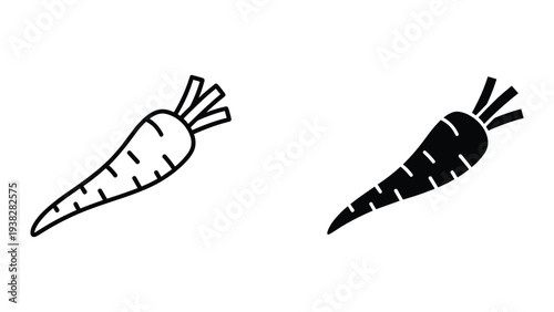 Carrot Icon Vegetable Glyph Design Business Concept