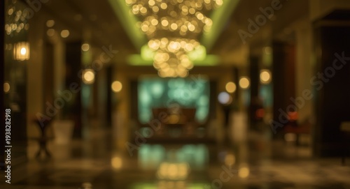 Wallpaper Mural Cool ambient bokeh effect in luxury hotel lobby with mixed green and olive light patterns Torontodigital.ca