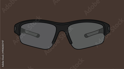 Modern Black Sports Sunglasses With Clear Lenses.