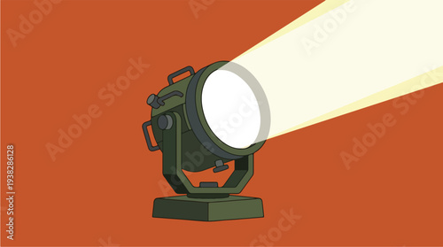 Spotlight Illuminating a Darkened Stage with a Bright Beam.