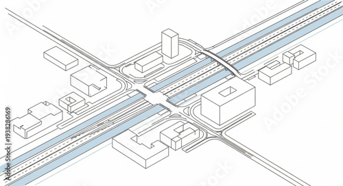 Technical Drawing of Road Intersection.