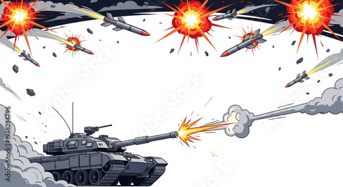 Tank Firing at Fighter Jets.