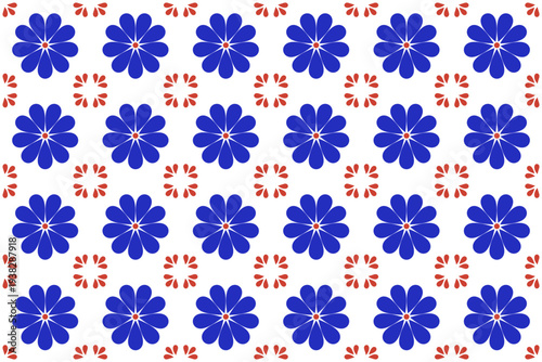 Mexican Talavera Background. Seamless Pattern With Flower Motif. 