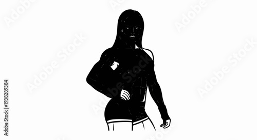 Muscular figure posing confidently with one hand on hip