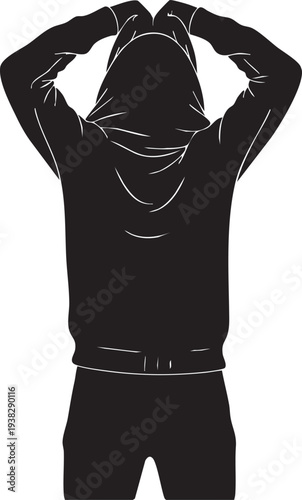 Removing Sweater Over Head Dynamic X Torso Shape Silhouettes