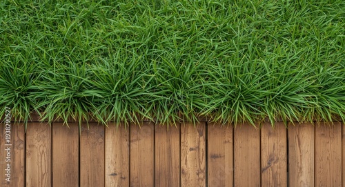 Brown square terrestrial plant merging with green grassland and natural flooring
