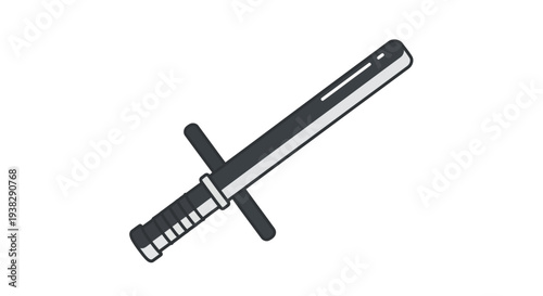 Police baton icon, flat design, isolated on white background