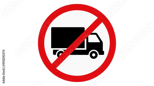 Illustration of a no truck entry sign, a clear vector graphic indicating a prohibited zone for heavy vehicles, perfect for traffic warnings and regulatory messaging