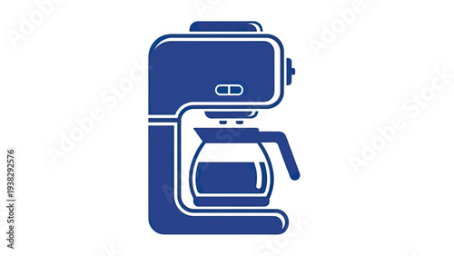 Blue Coffee Maker Icon Isolated on White Background