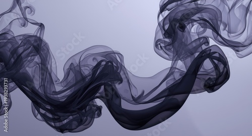 Abstract art featuring two flowing smokey figures with wavy curves