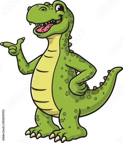 Dinosaur mascot cartoon with an idea