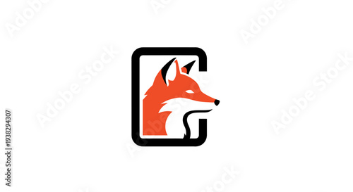 Fox Head in Black Frame Profile.