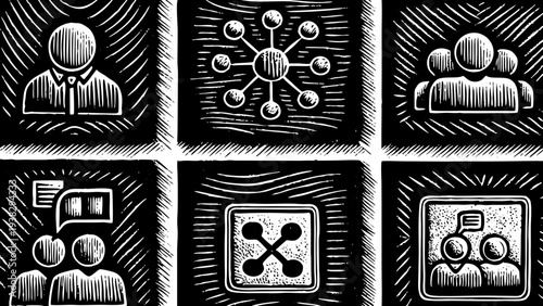 Business people connecting in modern professional network