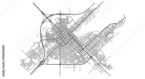 Urban Planning Map Design Blueprint.