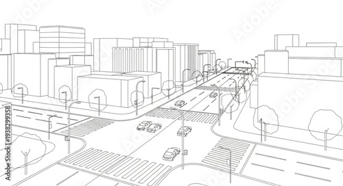 Urban Landscape Sketch Cityscape Drawing.