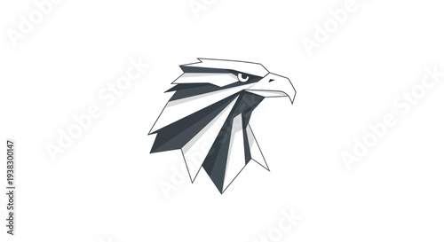 Geometric Eagle Head Illustration Design.